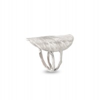 Moonlight Ring geometric, statement, V-shaped base, Sterling silver  