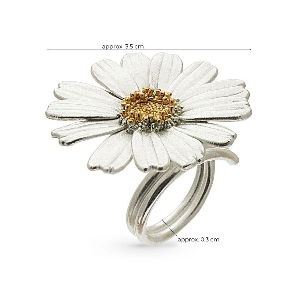 Daisy Field Daisy Ring statement,  24K Gold and sterling silver  