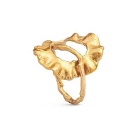 Clotho Ring geometric, statement, with narrow twig base, 24K Gold vermeil on sterling silver  