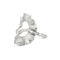 Clotho Ring geometric, statement, with narrow twig base, Sterling silver  