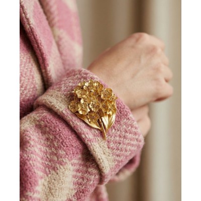Ianthe Brooch statement,  24K Gold plated  