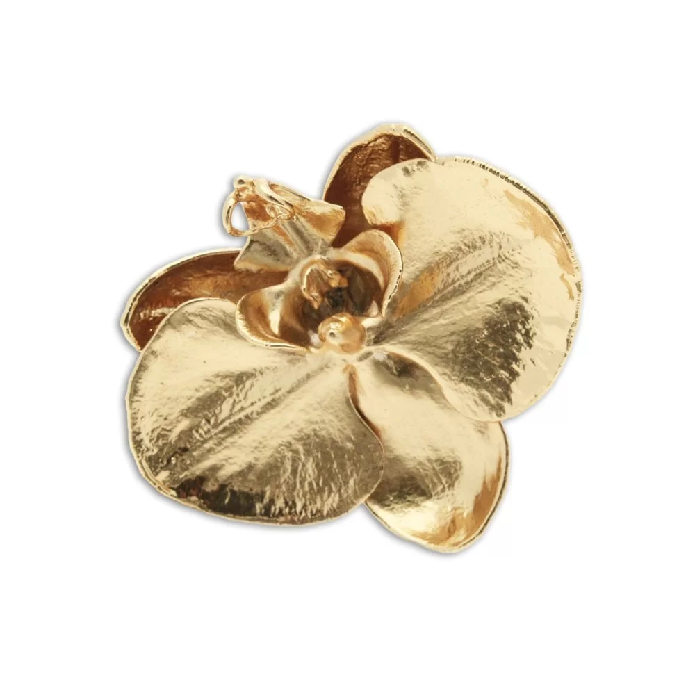 Thallo Orchid Blossom Orchid Brooch statement, 24K Gold plated