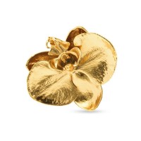 Orchid Blossom Orchid Brooch statement,  24K Gold plated  