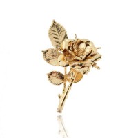 Anassa Rose Brooch statement,  24K Gold plated  