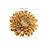 Crysanthe Chrysanthemum Brooch statement,  24K Gold plated  