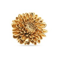 Crysanthe Chrysanthemum Brooch statement,  24K Gold plated  