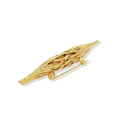 Demetra Wheat Brooch   24K Gold plated  