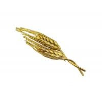 Demetra Wheat Brooch statement,  24K Gold plated  