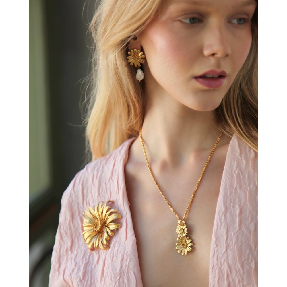 Euphoria Brooch statement,  24K Gold plated  