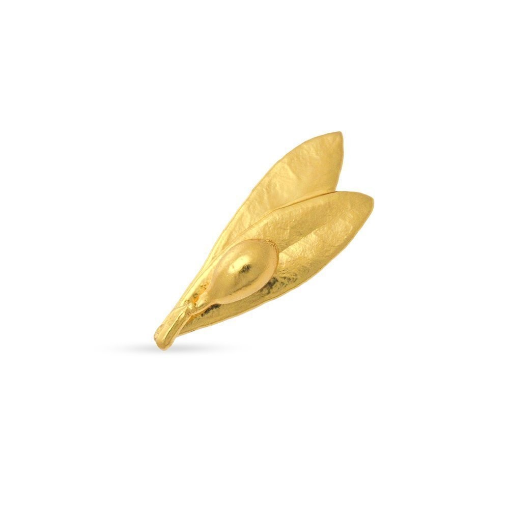 Athena Olive Brooch   24K Gold vermeil on sterling silver  