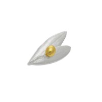 Athena Olive Brooch   24K Gold and sterling silver  
