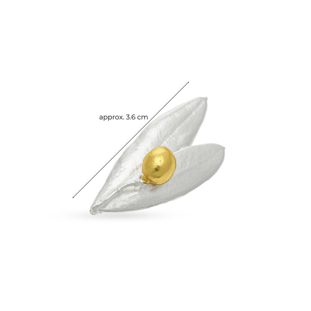 Athena Olive Brooch   24K Gold and sterling silver  