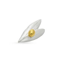 Athena Olive Brooch   24K Gold and sterling silver  