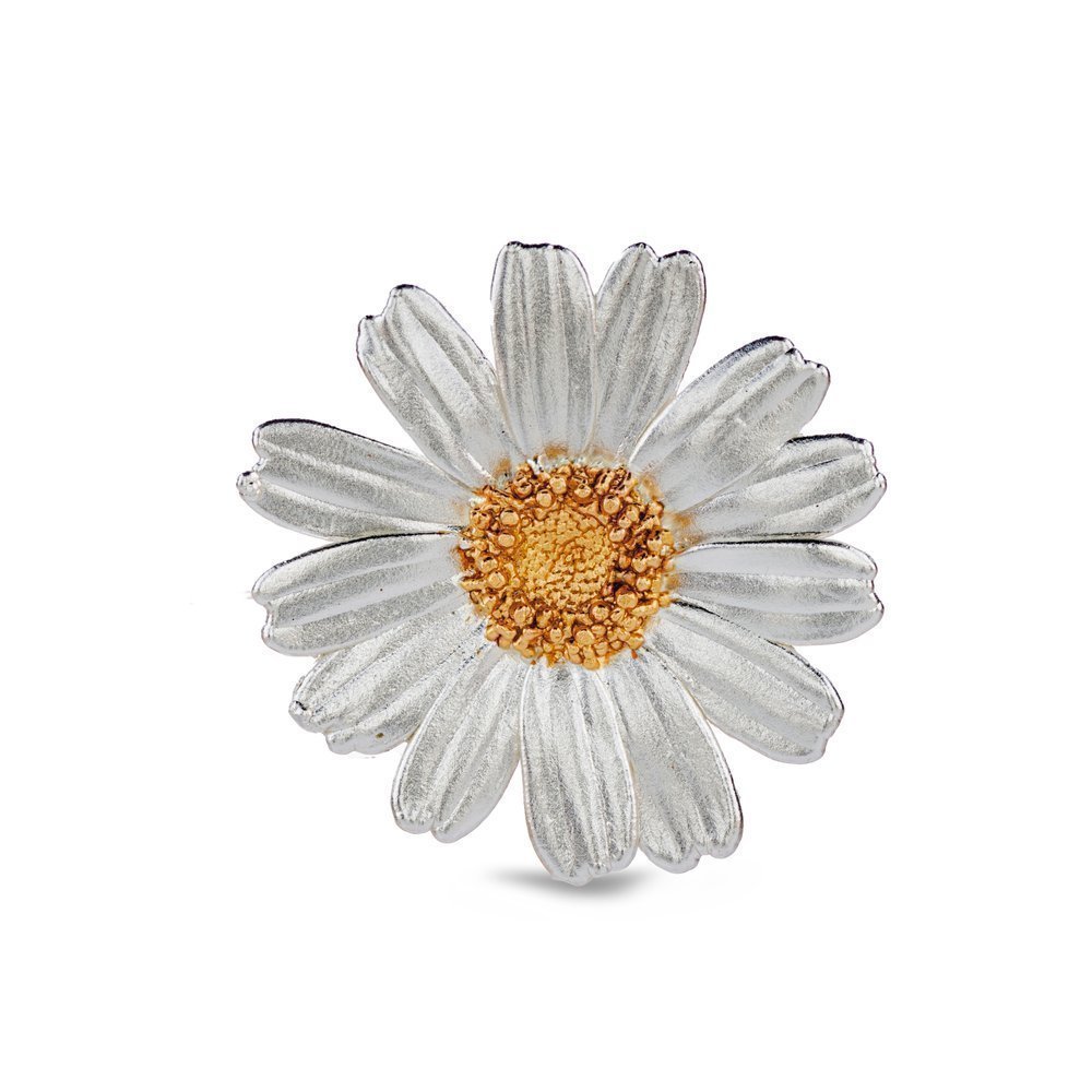 Daisy Field Daisy Brooch statement,  24K Gold and sterling silver  