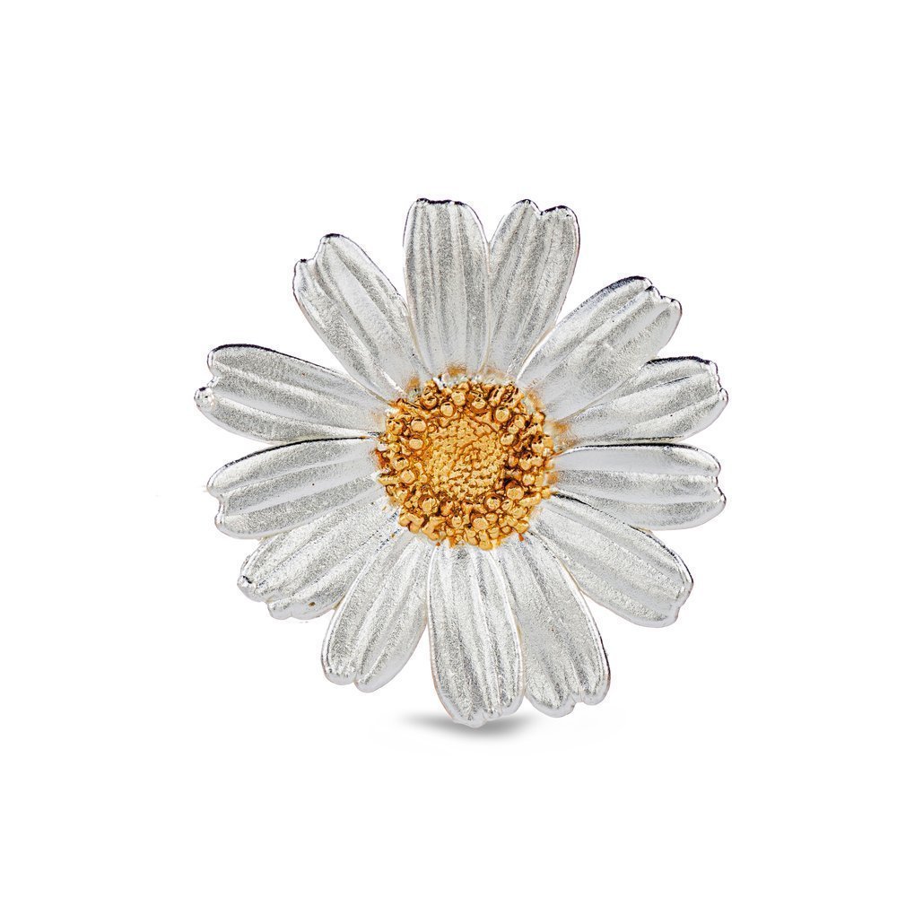 Daisy Field Daisy Brooch statement,  24K Gold and sterling silver  