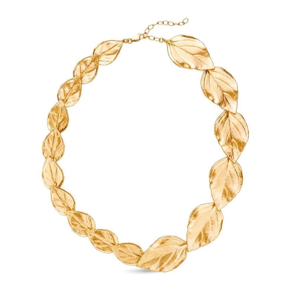 Drops Basil Necklace statement, choker, 24K Gold vermeil on sterling silver  