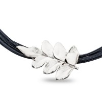 Memories Jasmine Necklace  leather, Sterling silver  