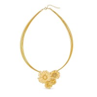 Daisy Field Daisy Necklace statement, steelwire, 24K Gold vermeil on sterling silver  