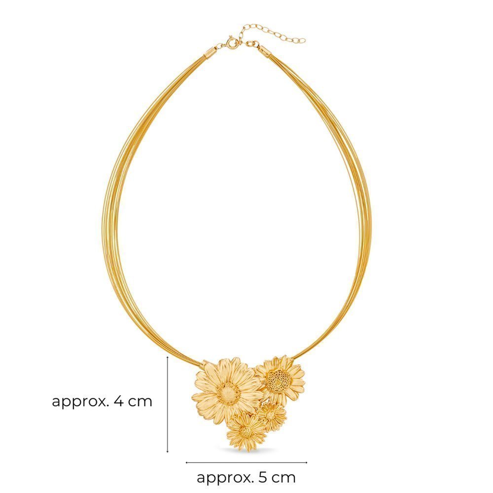Daisy Field Daisy Necklace statement, steelwire, 24K Gold vermeil on sterling silver  