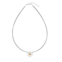 Daisy Field Daisy Necklace  steelwire, 24K Gold and sterling silver  