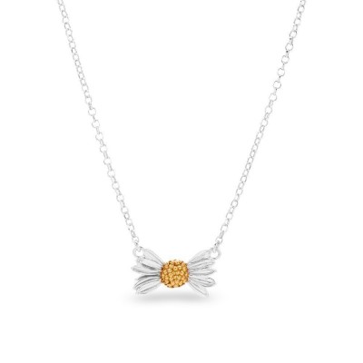 Aelia Daisy Necklace  layer, 24K Gold and sterling silver  