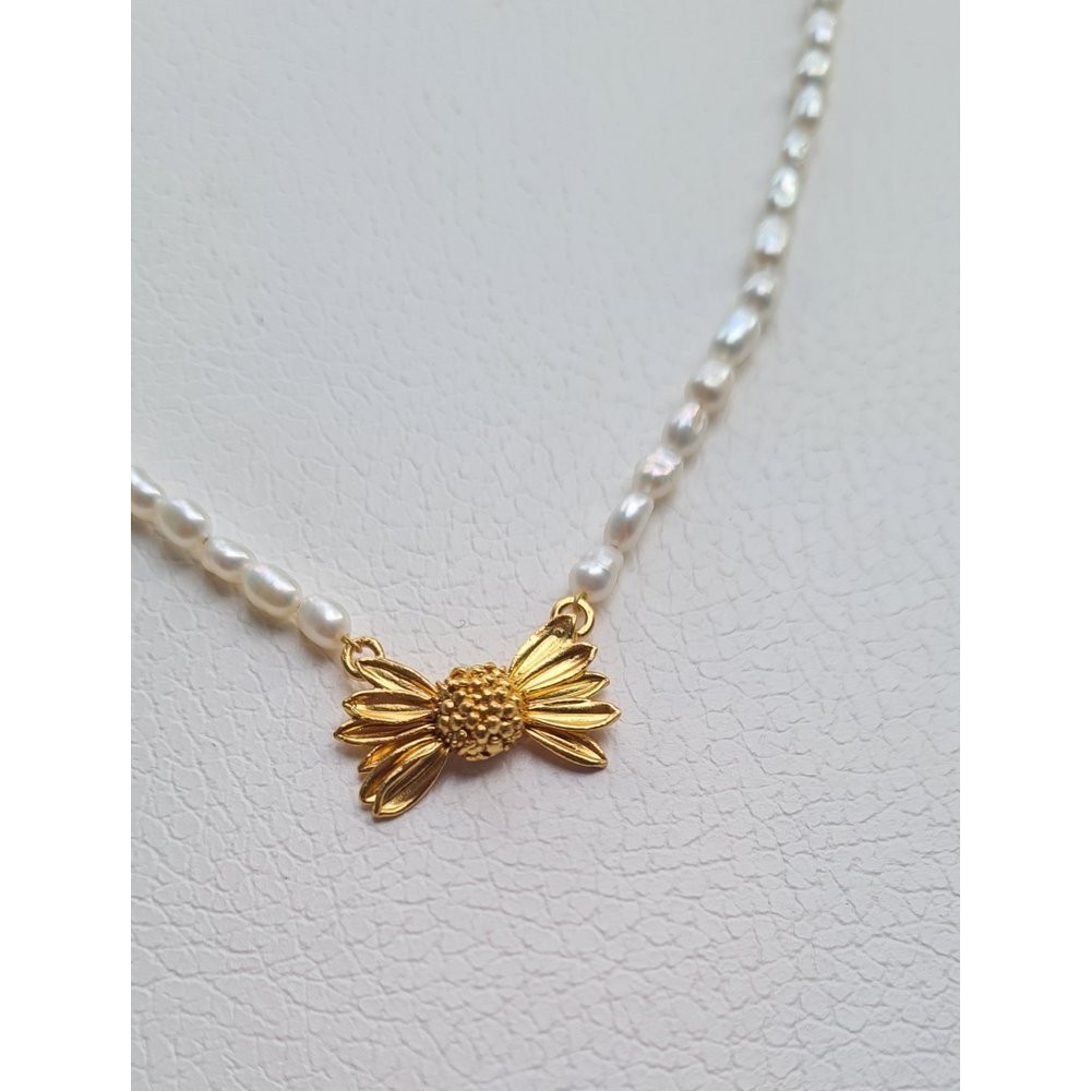 Aelia Daisy Necklace  layer, 24K Gold vermeil on sterling silver  