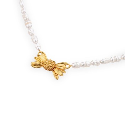 Aelia Daisy Necklace  layer, 24K Gold vermeil on sterling silver  