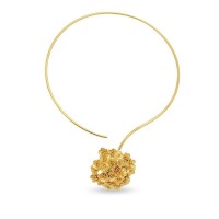Ianthe Necklace statement, with flexible  wire, 24K Gold plated  