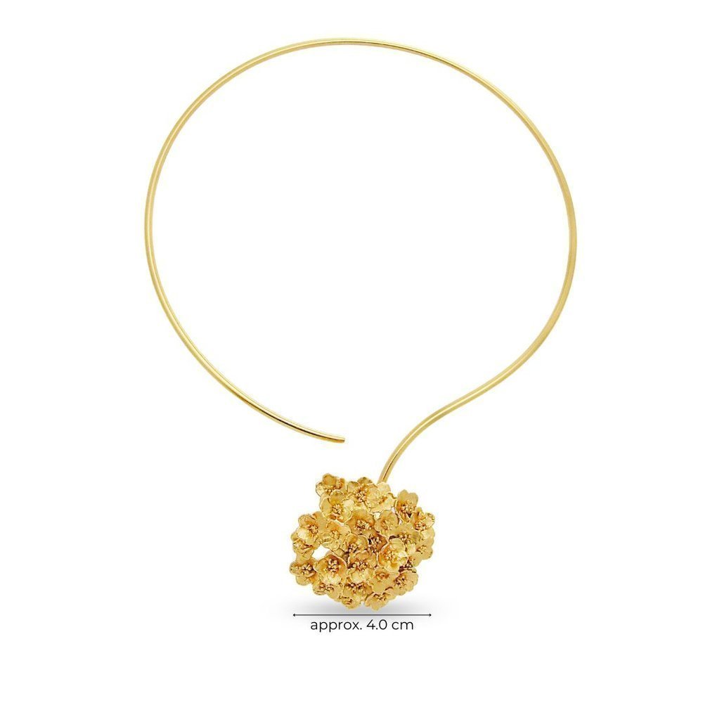 Ianthe Necklace statement, with flexible  wire, 24K Gold plated  