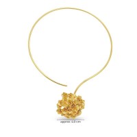 Ianthe Necklace statement, with flexible  wire, 24K Gold plated  