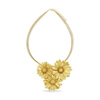 Euphoria Chrysanthemum Necklace statement, steelwire, 24K Gold plated  