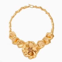 Anassa Rose Necklace statement, choker, 24K Gold plated  