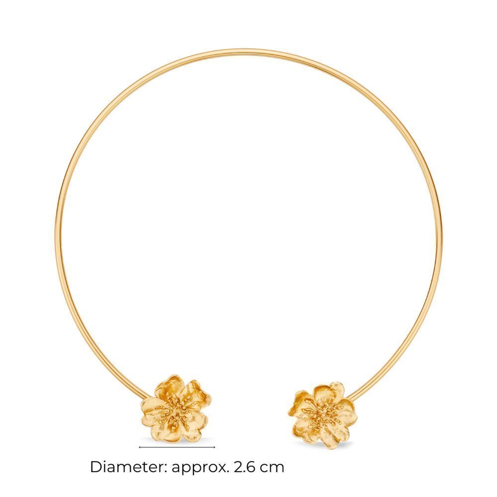 Anassa Rose Necklace statement, with flexible  wire, 24K Gold vermeil on sterling silver  