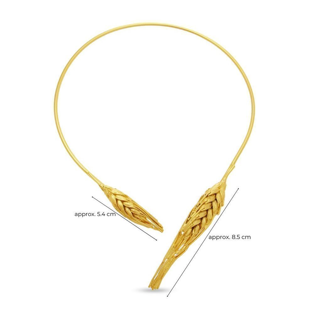 Demetra Wheat Necklace statement, with flexible  wire, 24K Gold plated  