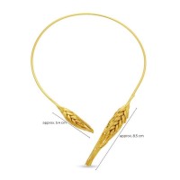 Demetra Wheat Necklace statement, with flexible  wire, 24K Gold plated  