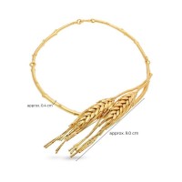Demetra Wheat Necklace statement, double, choker, 24K Gold plated  