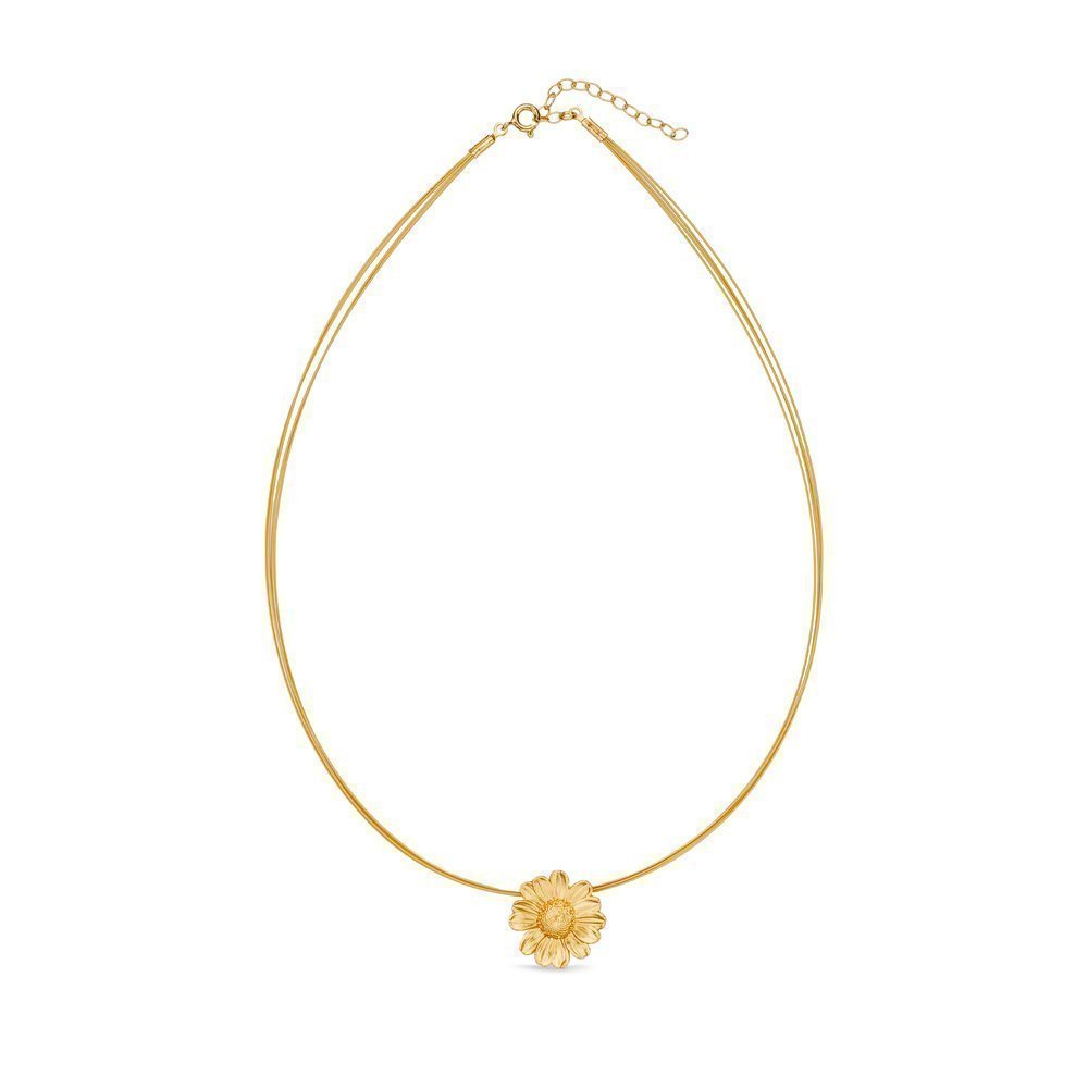 Ismini Daisy Necklace  steelwire, 24K Gold vermeil on sterling silver  