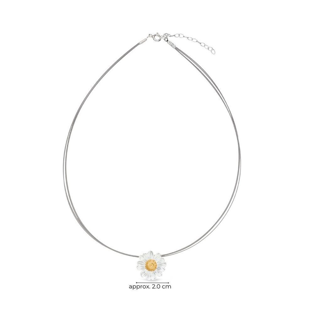 Kissing daisies Daisy Necklace  steelwire, 24K Gold and sterling silver  