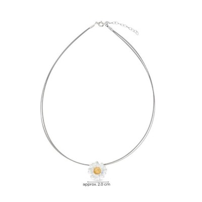 Kissing daisies Daisy Necklace  steelwire, 24K Gold and sterling silver  