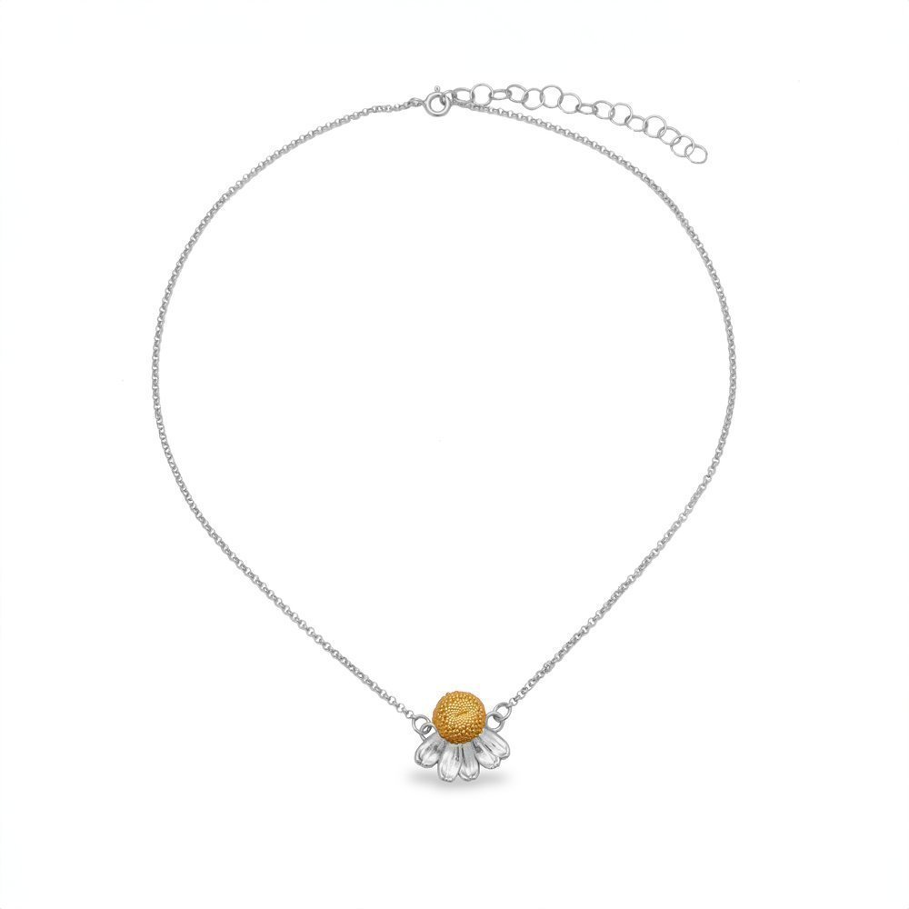 Kissing daisies Daisy Necklace mini layer, 24K Gold and sterling silver  