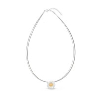 Phillis Daisy Necklace  steelwire, 24K Gold and sterling silver  