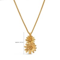 Aigli Daisy Necklace statement, long, 24K Gold vermeil on sterling silver  