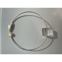 Nefeli Olive Necklace mini choker, with flexible  wire, 24K Gold and sterling silver Mop 