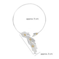 Athena Olive Necklace statement, with flexible  wire, 24K Gold and sterling silver  