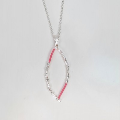 Lyria Necklace geometric, long, Sterling silver  