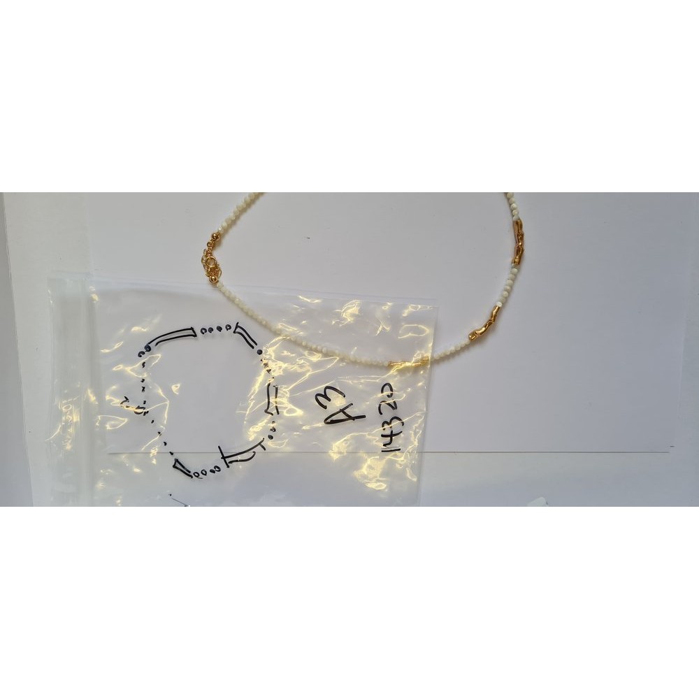 Amelia Necklace geometric, layer, 24K Gold vermeil on sterling silver Mop 