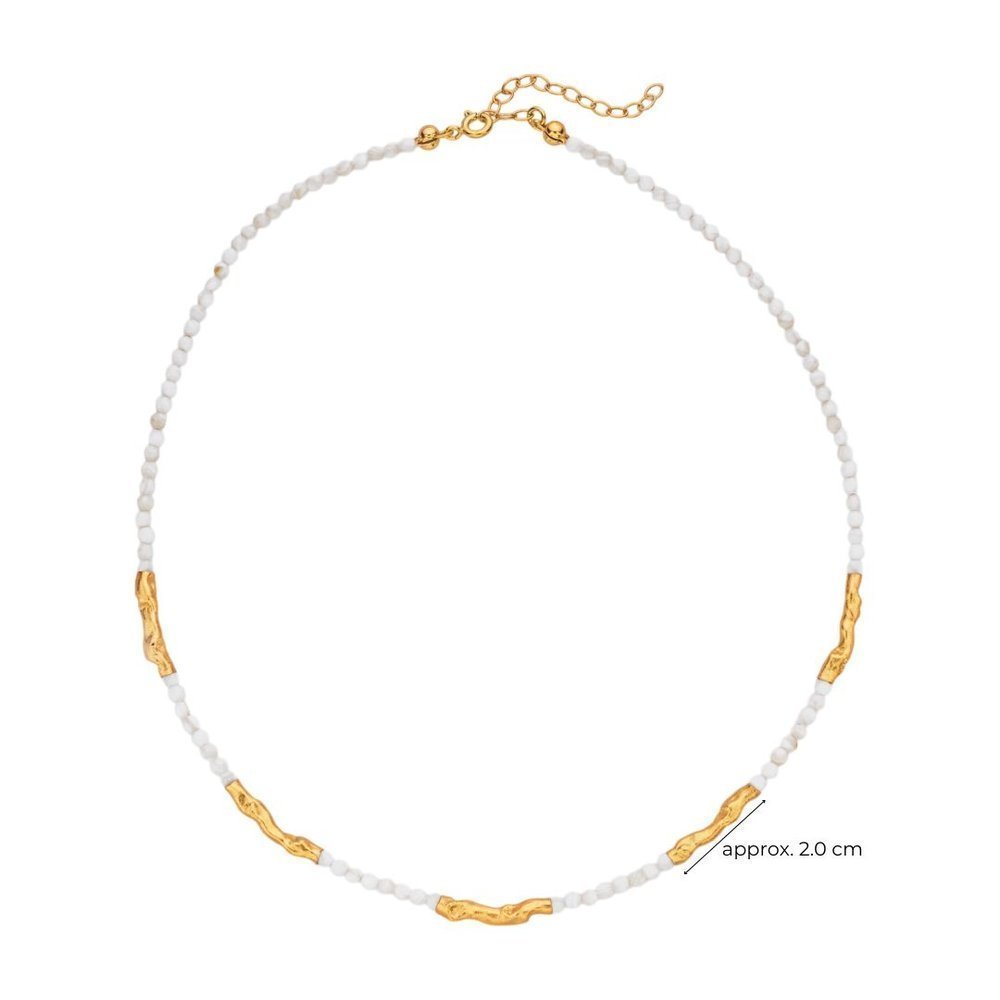 Amelia Necklace geometric, layer, 24K Gold vermeil on sterling silver Mop 