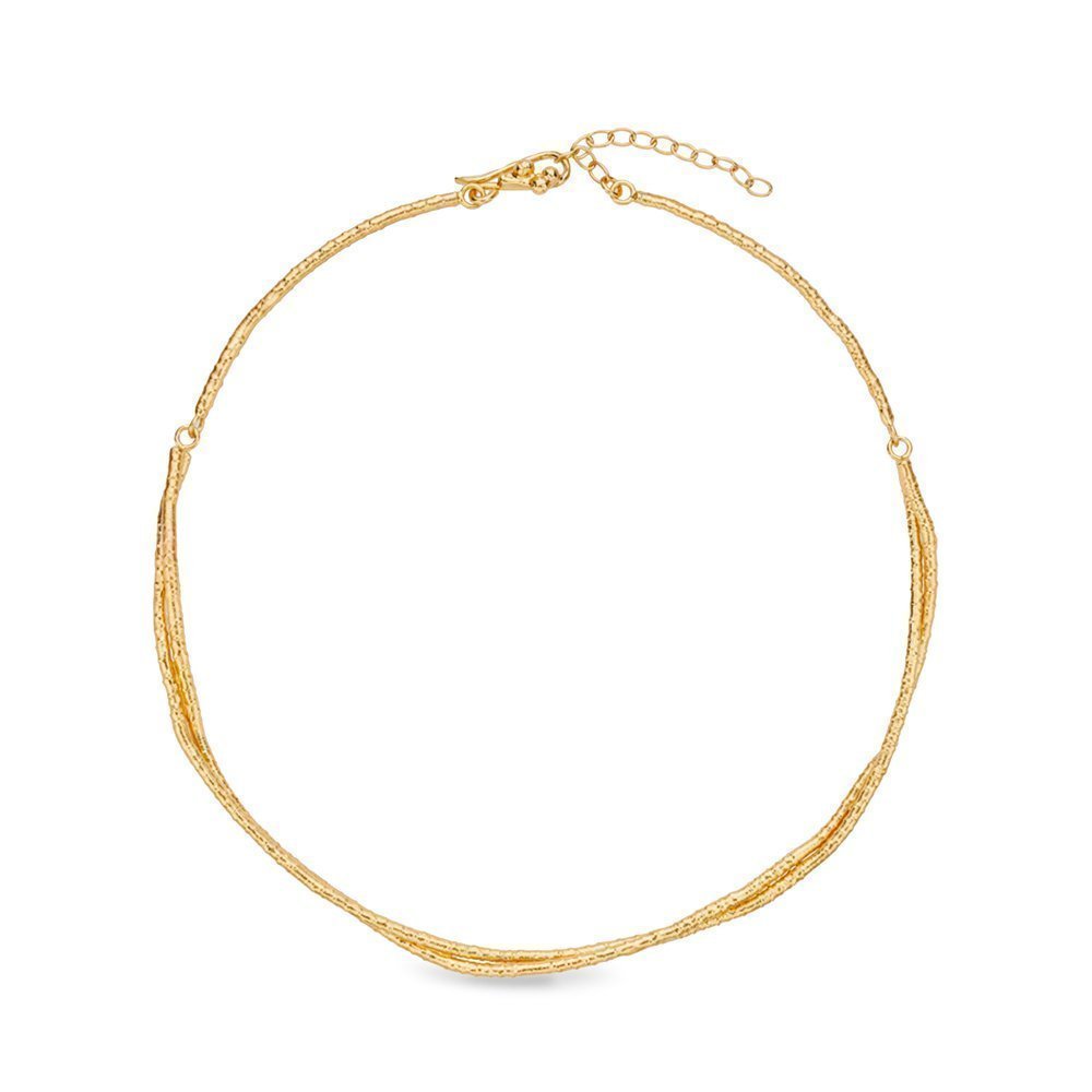 Erato Pine Necklace geometric, statement, choker, 24K Gold vermeil on sterling silver  
