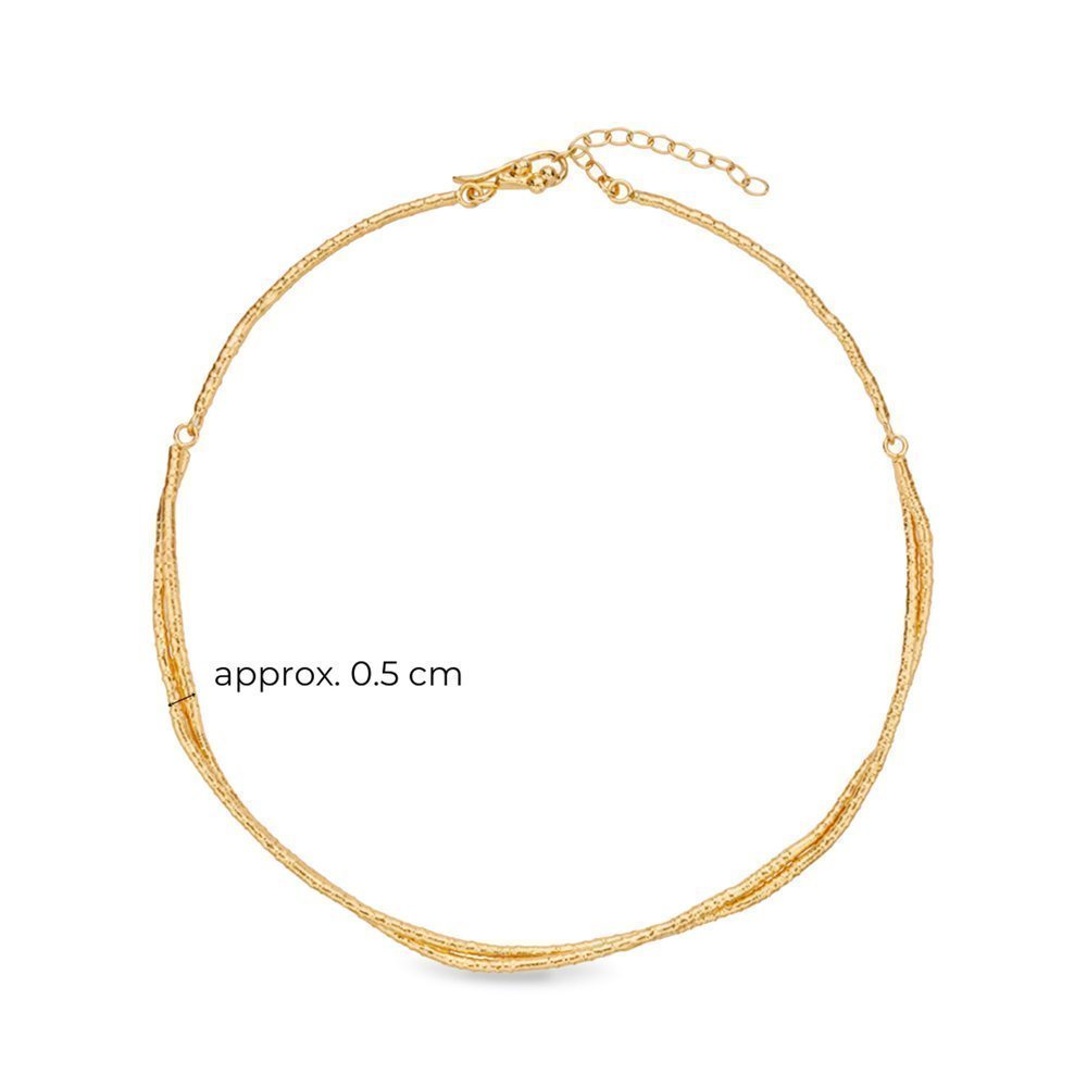 Erato Pine Necklace geometric, statement, choker, 24K Gold vermeil on sterling silver  