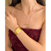 Ino Pine Necklace geometric, statement, layer, 24K Gold vermeil on sterling silver  